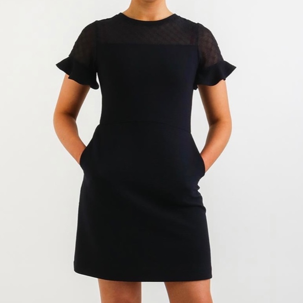 French Connection short Navy Dress with sheet top